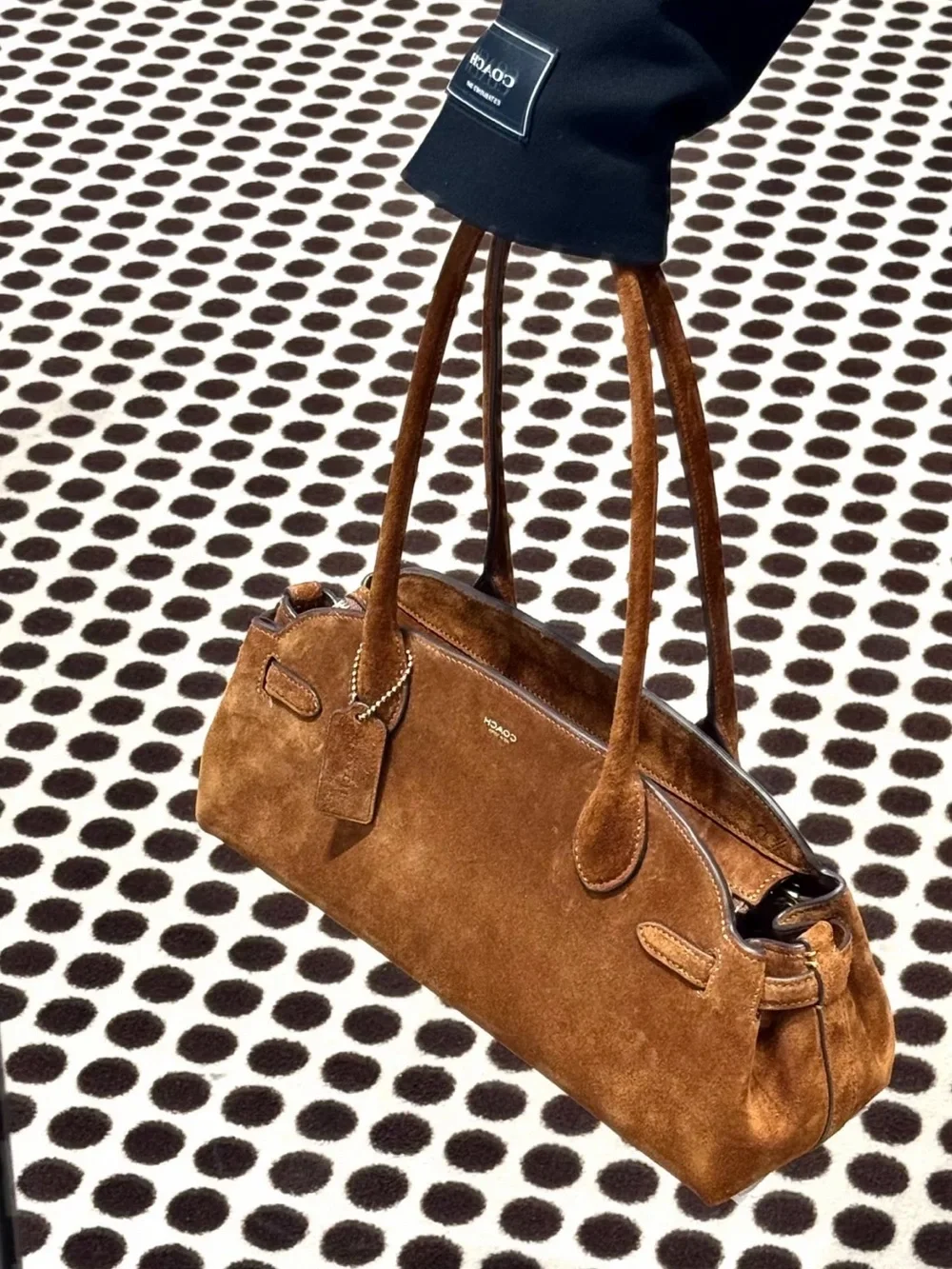 Coach Suede Shoulder Bag in Brown